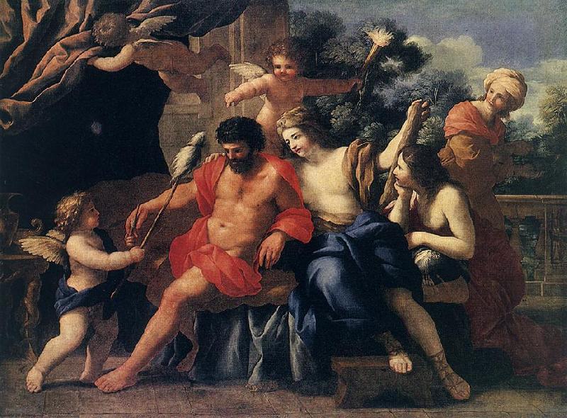 ROMANELLI, Giovanni Francesco Hercules and Omphale sdg Spain oil painting art